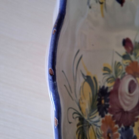 Rare Vintage Italian Renaissance Revival Nove Rose Signed Hand-Painted Bowl - Picture 7 of 11